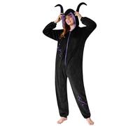 Disney Onesie Damen - Stitch Einteiler Pyjama - Eeyore, Minnie, Maleficent Schlafanzug Onesie - Größen von S-XXL (Schwarz Maleficent, S)