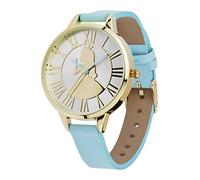 Disney Original Alice im Wunderland Armbanduhr mit Metallgehäuse und PU Lederarmband