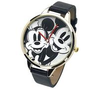 Disney Original Minnie und Mickey Armbanduhr mit Metallgehäuse und PU Lederarmband