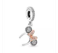 Disney Pandora Charm Minnie Mouse Pave Ohren Haarband Zweifarbig