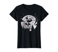 Disney Peter Pan Flying By The Moon Silhouette T-Shirt, Damen, Schwarz, S