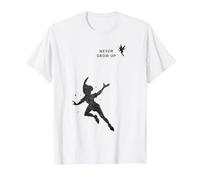 Disney Peter Pan Never Grow Up Silhouettes T-Shirt, Herren, Weiß, M