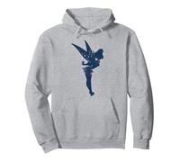 Disney Peter Pan Tinkerbell Americana Shadow Pullover Hoodie, Unisex für Erwachsene, Grau Meliert, M