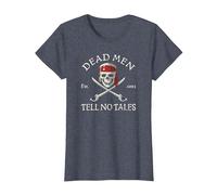 Disney Pirates of the Caribbean Dead Men Tell No Tales T-Shirt, Damen, Blau Meliert, XL