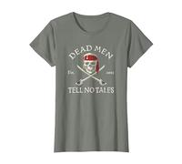 Disney Pirates of the Caribbean Dead Men Tell No Tales T-Shirt, Damen, Heidekraut/Armeegrün, XL