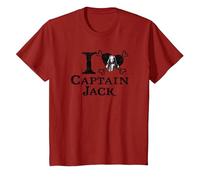 Disney Pirates of the Caribbean I Heart Captain Jack T-Shirt, Kinder, Cranberry, 152