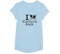 Disney Pirates of the Caribbean I Heart Captain Jack T-Shirt, Mädchen, Himmelblau, S