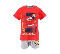 Disney Pixar Cars Jungen T-Shirt und Shorts, 2-Teiliges Pyjama Set für Jungen, Lightning McQueen Design, Größe 6 Jahre | Rot