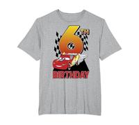 Disney Pixar Cars Lightning McQueen 6th Birthday Peel Out T-Shirt, Herren Große Größen, Grau Meliert, 5X Tall
