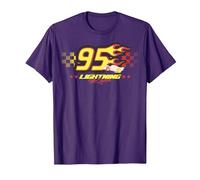Disney Pixar Cars Lightning McQueen 95 Flame T-Shirt, Herren, Violett, 3XL