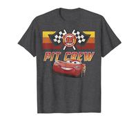 Disney Pixar Cars Lightning McQueen Faded Pit Crew Poster T-Shirt, Herren, Anthrazit Meliert, 3XL
