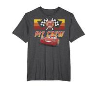 Disney Pixar Cars Lightning McQueen Faded Pit Crew Poster T-Shirt, Herren Große Größen, Anthrazit Meliert, 5X Tall