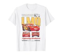 Disney Pixar Cars Lightning McQueen Specs Description Poster T-Shirt, Herren, Weiß, M