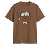 Disney Pixar Cars Lightning McQueen Tow Mater Big Face T-Shirt für Erwachsene, Braun, L