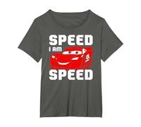 Disney Pixar Cars McQueen SPEED I AM SPEED Grafik-T-Shirt T-Shirt, Damen Große Größen, Anthrazit, 2X