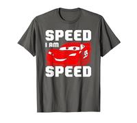 Disney Pixar Cars McQueen SPEED I AM SPEED Grafik-T-Shirt T-Shirt, Herren, Anthrazit, 4XL