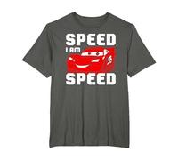Disney Pixar Cars McQueen SPEED I AM SPEED Grafik-T-Shirt T-Shirt, Herren Große Größen, Anthrazit, 5X Tall