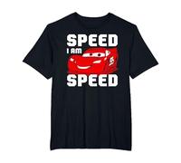 Disney Pixar Cars McQueen SPEED I AM SPEED Grafik-T-Shirt T-Shirt, Herren Große Größen, Schwarz, 4X Tall