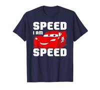 Disney Pixar Cars McQueen SPEED I AM SPEED Grafik-T-Shirt T-Shirt, Herren, Marineblau, 4XL
