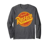 Disney Pixar Cars Rusteze Faded Vintage Logo Langarmshirt, Unisex für Erwachsene, Anthrazit Meliert, M
