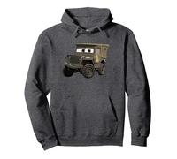 Disney Pixar Cars Sarge 1942 Jeep Veteran's Day Pullover Hoodie, Unisex für Erwachsene, Anthrazit Meliert, XL