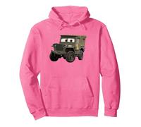 Disney Pixar Cars Sarge 1942 Jeep Veteran's Day Pullover Hoodie, Unisex für Erwachsene, Leuchtendes Pink, M