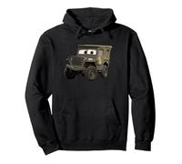 Disney Pixar Cars Sarge 1942 Jeep Veteran's Day Pullover Hoodie, Unisex für Erwachsene, Schwarz, S