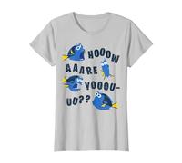 Disney Pixar Finding Dory How Are You Whale Talk Text T-Shirt, Damen, Silber, S