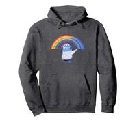 Disney Pixar Inside Out Sadness Rainbow Pullover Hoodie, Unisex für Erwachsene, Anthrazit Meliert, L