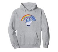 Disney Pixar Inside Out Sadness Rainbow Pullover Hoodie, Unisex für Erwachsene, Grau Meliert, XXL