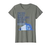 Disney Pixar Inside Out Sandness Too Sad To Walk T-Shirt T-Shirt, Damen, Heidekraut/Armeegrün, XS
