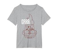 Disney Pixar Inside Out Wut Grrr T-Shirt, Damen Große Größen, Grau Meliert, 3X