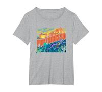 Disney Pixar Luca Portorosso Wish You Were Here T-Shirt, Damen Große Größen, Grau Meliert, 2X