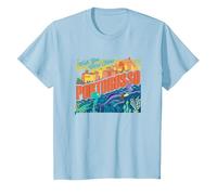 Disney Pixar Luca Portorosso Wish You Were Here T-Shirt, Kinder, Himmelblau, 128