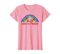 Disney Pixar Toy Story 4 Forky Rainbow Love is Trash T-Shirt, Damen, Rosa, S