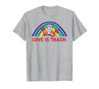 Disney Pixar Toy Story 4 Forky Rainbow Love is Trash T-Shirt, Herren, Grau Meliert, XL