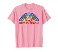 Disney Pixar Toy Story 4 Forky Rainbow Love is Trash T-Shirt, Herren, Rosa, XL