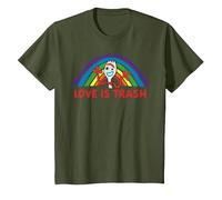 Disney Pixar Toy Story 4 Forky Rainbow Love is Trash T-Shirt, Kinder, Olivgrün, 104