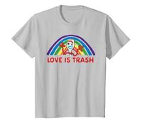 Disney Pixar Toy Story 4 Forky Rainbow Love is Trash T-Shirt, Kinder, Silber, 128