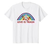 Disney Pixar Toy Story 4 Forky Rainbow Love is Trash T-Shirt, Kinder, Weiß, 128