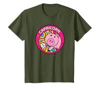 Disney Pixar Toy Story Hamm Zodiac Capricorn T-Shirt, Kinder, Olivgrün, 128