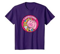 Disney Pixar Toy Story Hamm Zodiac Capricorn T-Shirt, Kinder, Violett, 116