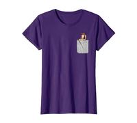 Disney Pixar Toy Story Woody T-Shirt mit Kunstdruck an der Tasche T-Shirt, Damen, Violett, 3XL