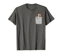 Disney Pixar Toy Story Woody T-Shirt mit Kunstdruck an der Tasche T-Shirt, Herren, Anthrazit, 5XL