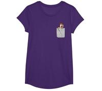 Disney Pixar Toy Story Woody T-Shirt mit Kunstdruck an der Tasche T-Shirt, Mädchen, Violett, M