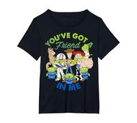 Disney Pixar Toy Story You've Got A Friend In Me Group Shot T-Shirt, Damen Große Größen, Schwarz, 1X