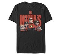 Disney Pixar Unisex Incredibles Title Head Organic Short Sleeve T-shirt T-Shirt, Schwarz, S