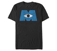 Disney Pixar Unisex Monster's Inc Distressed Logo Organic Short Sleeve T-shirt T-Shirt, Schwarz, XL