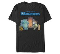 Disney Pixar Unisex Monster's Inc. Door Scene Organic Short Sleeve T-shirt T-Shirt, Schwarz, L