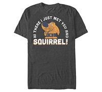 Disney Pixar Unisex Up My Name Is Doug Organic Short Sleeve T-shirt T-Shirt, Melange Schwarz, S